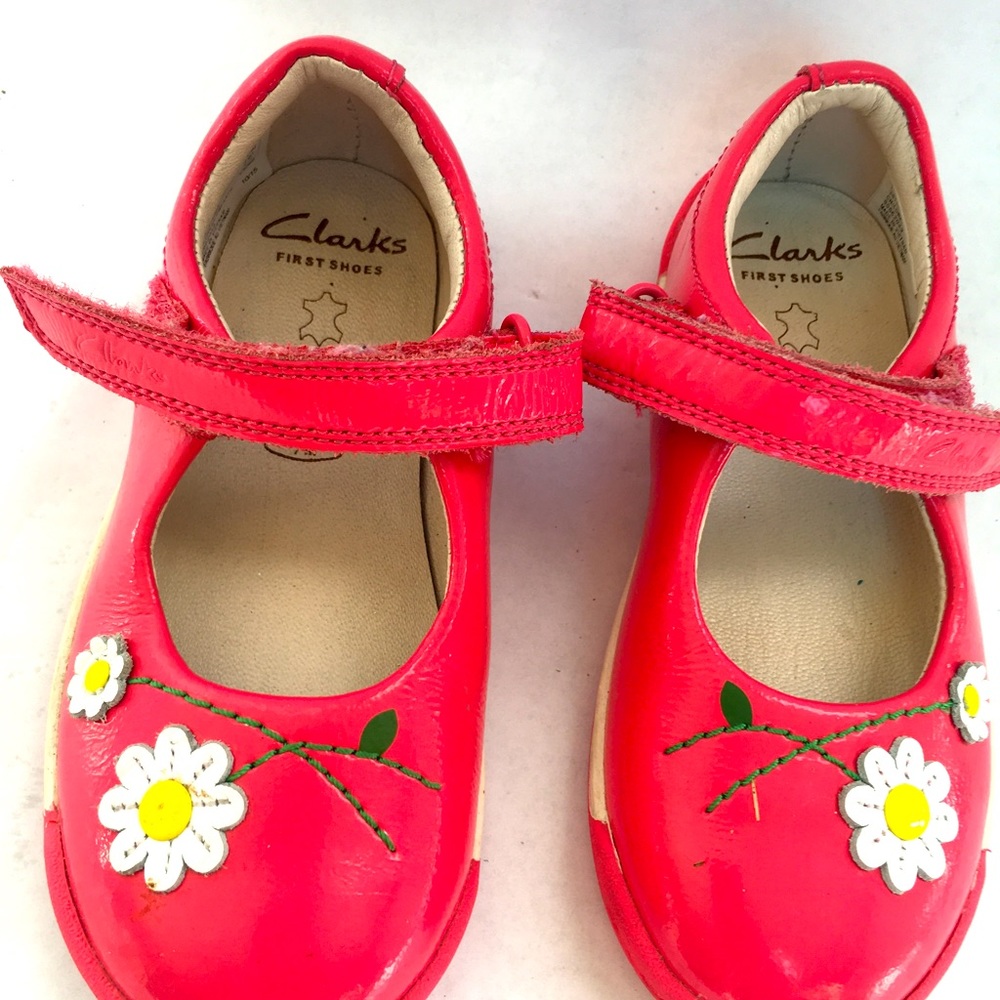 Clarks first shoes.  Mary Janes. Girls toddler size 7.